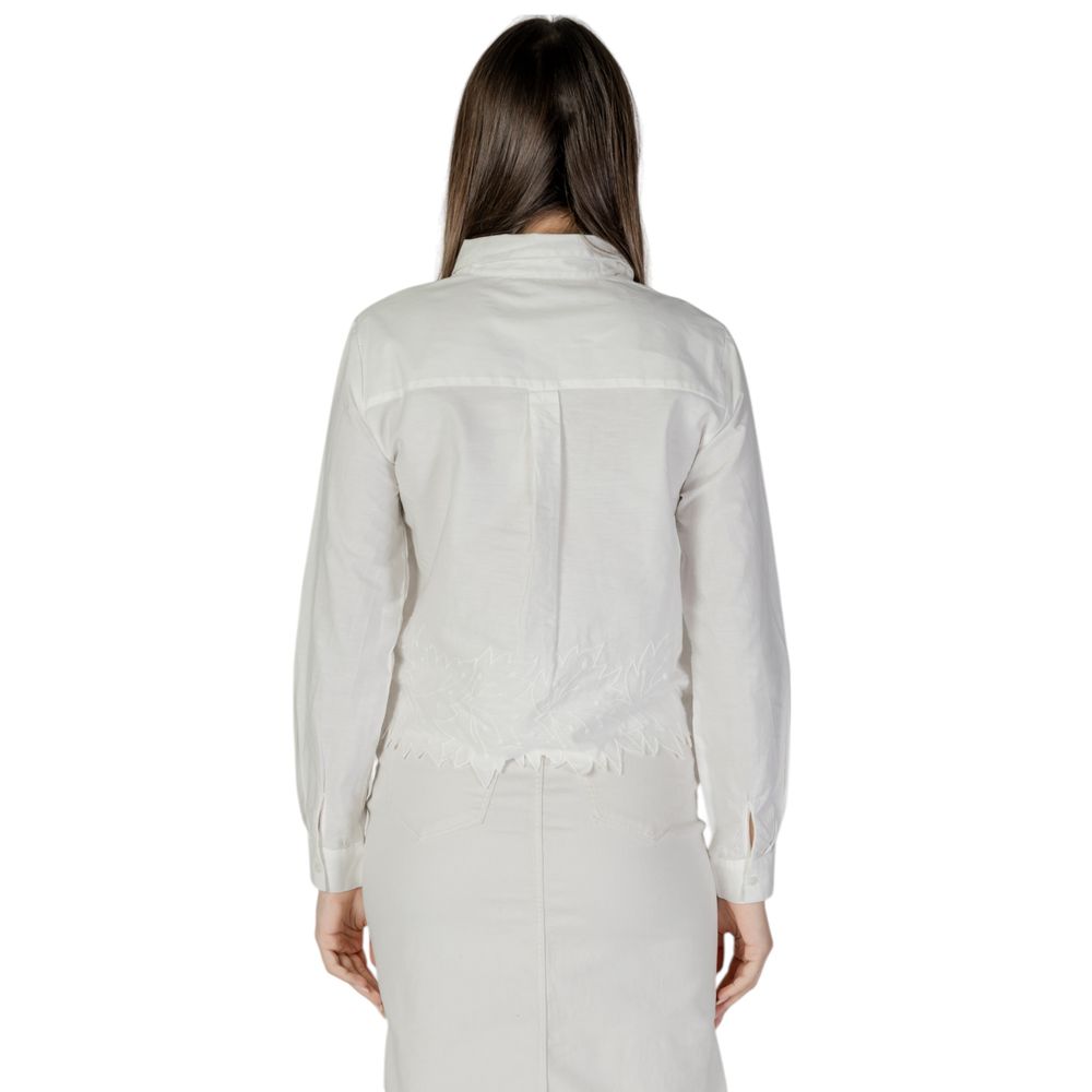 Jacqueline De Yong White Cotton Blouse