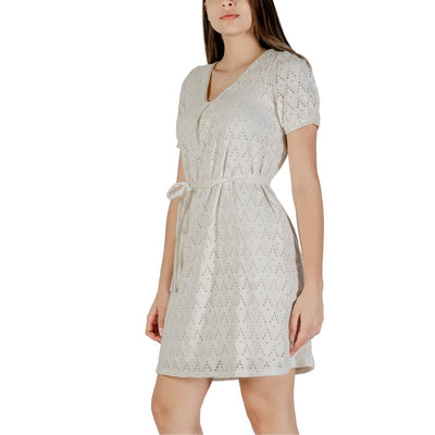 Vila Clothes Beige Recycled Polyester Short