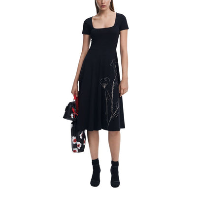 Desigual, robe midi en coton noir
