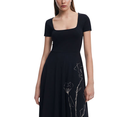 Desigual, robe midi en coton noir