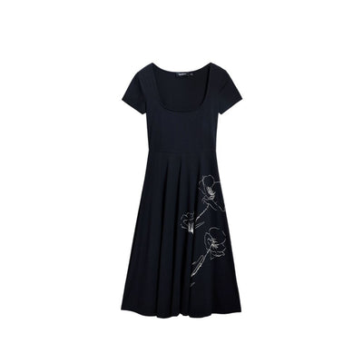 Desigual, robe midi en coton noir