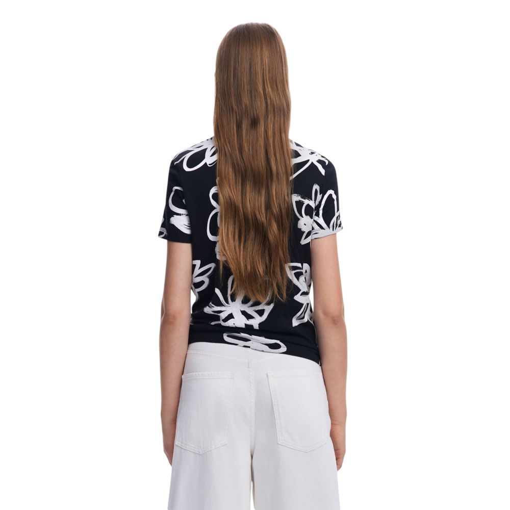 T-shirt en coton noir Desigual