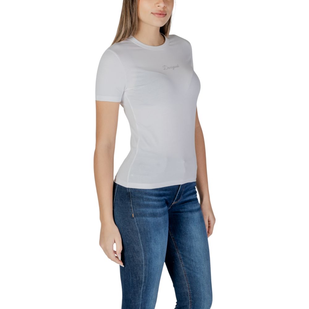 T-shirt blanc en coton Desigual