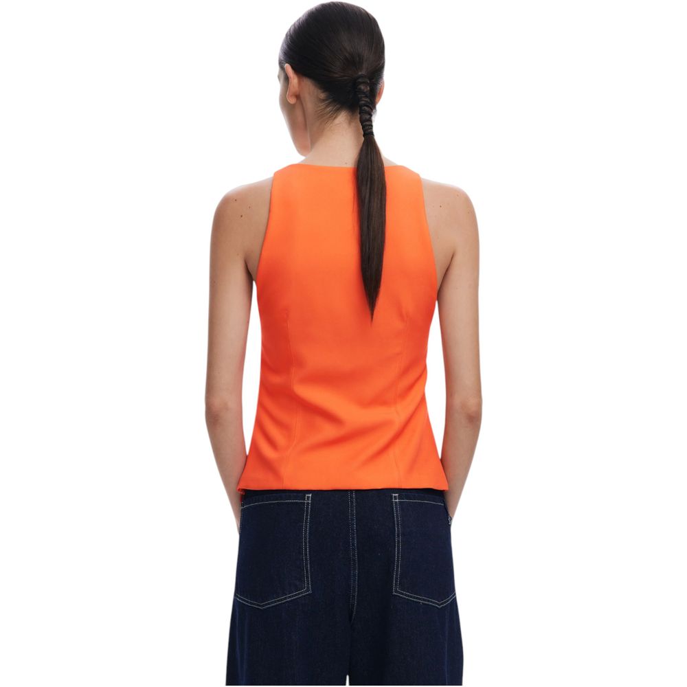 Top en polyester orange Desigual
