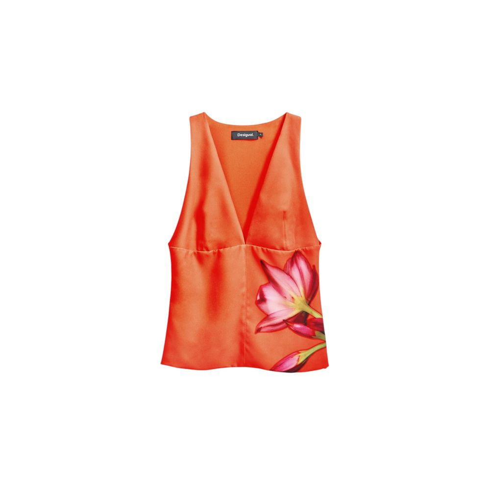 Top en polyester orange Desigual