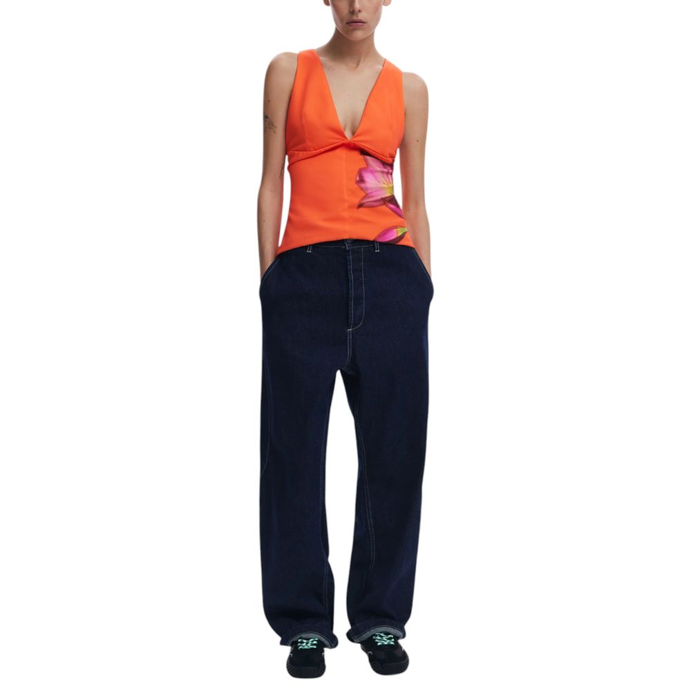 Top en polyester orange Desigual