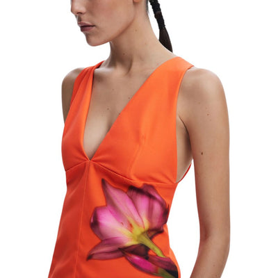 Top en polyester orange Desigual