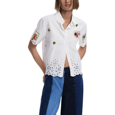 Chemise en coton blanc Desigual