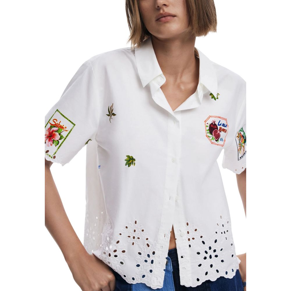 Chemise en coton blanc Desigual
