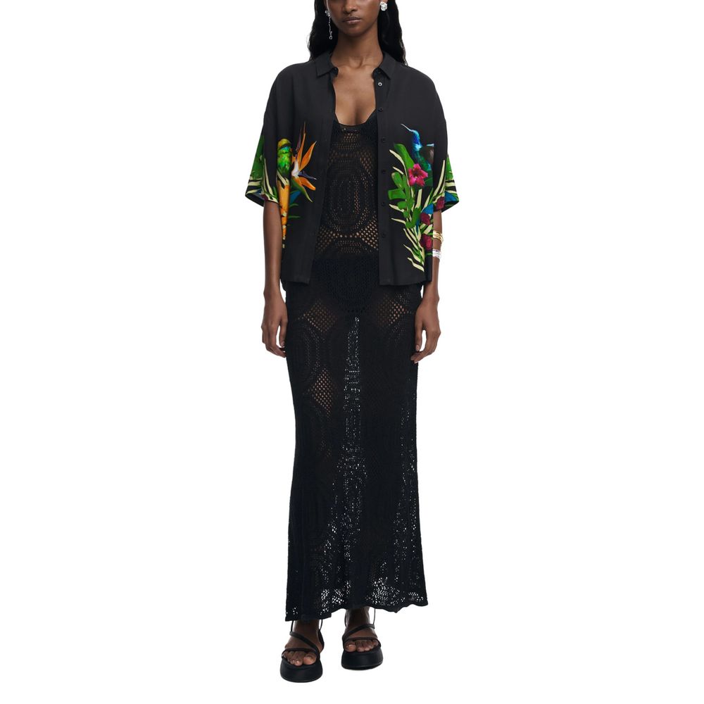 Desigual Haut à manches courtes en viscose noire