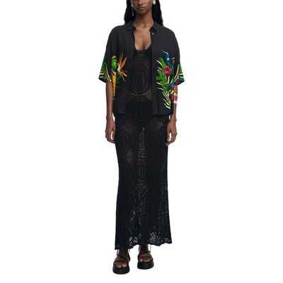 Desigual Haut à manches courtes en viscose noire