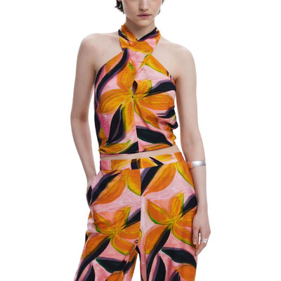 Top en viscose orange Desigual