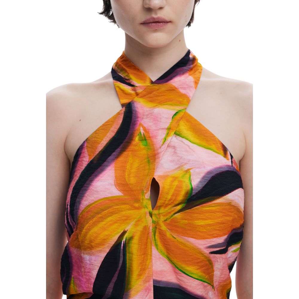 Top en viscose orange Desigual