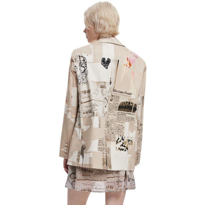 Blazer en coton beige Desigual