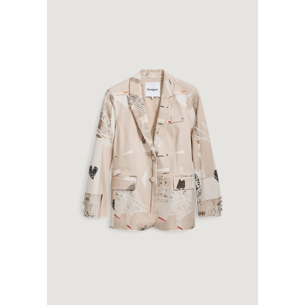 Blazer en coton beige Desigual