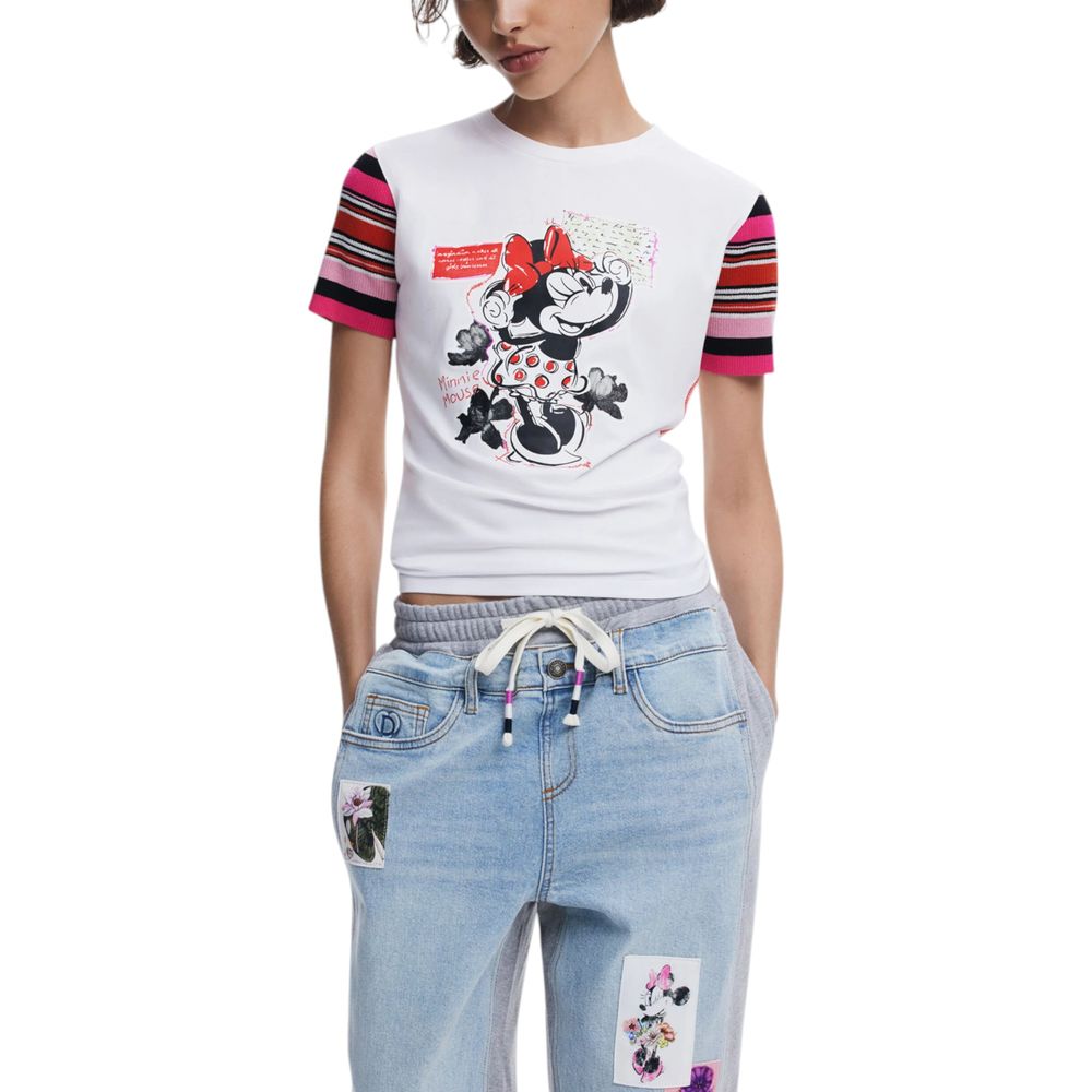 T-shirt blanc en coton Desigual