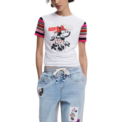 T-shirt blanc en coton Desigual
