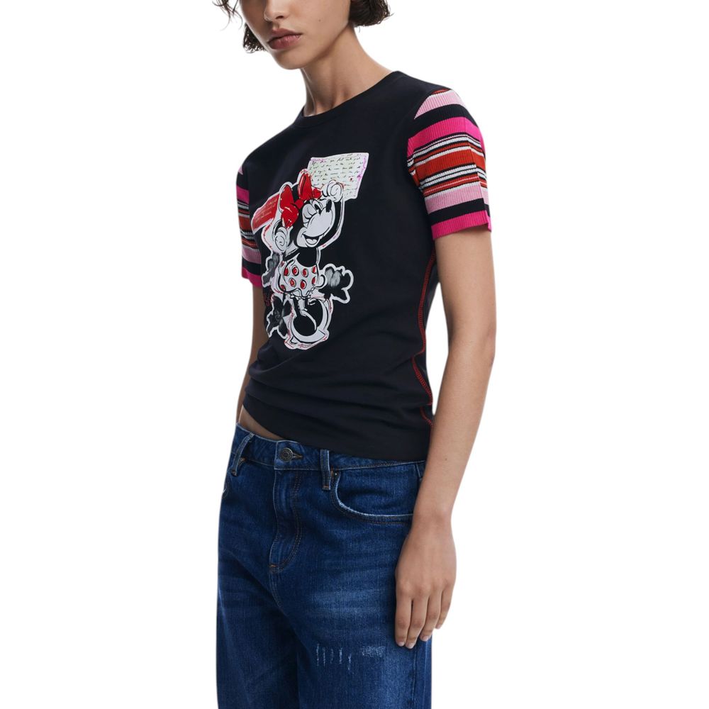 T-shirt en coton noir Desigual