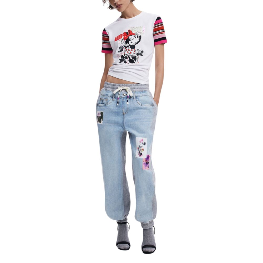 T-shirt blanc en coton Desigual