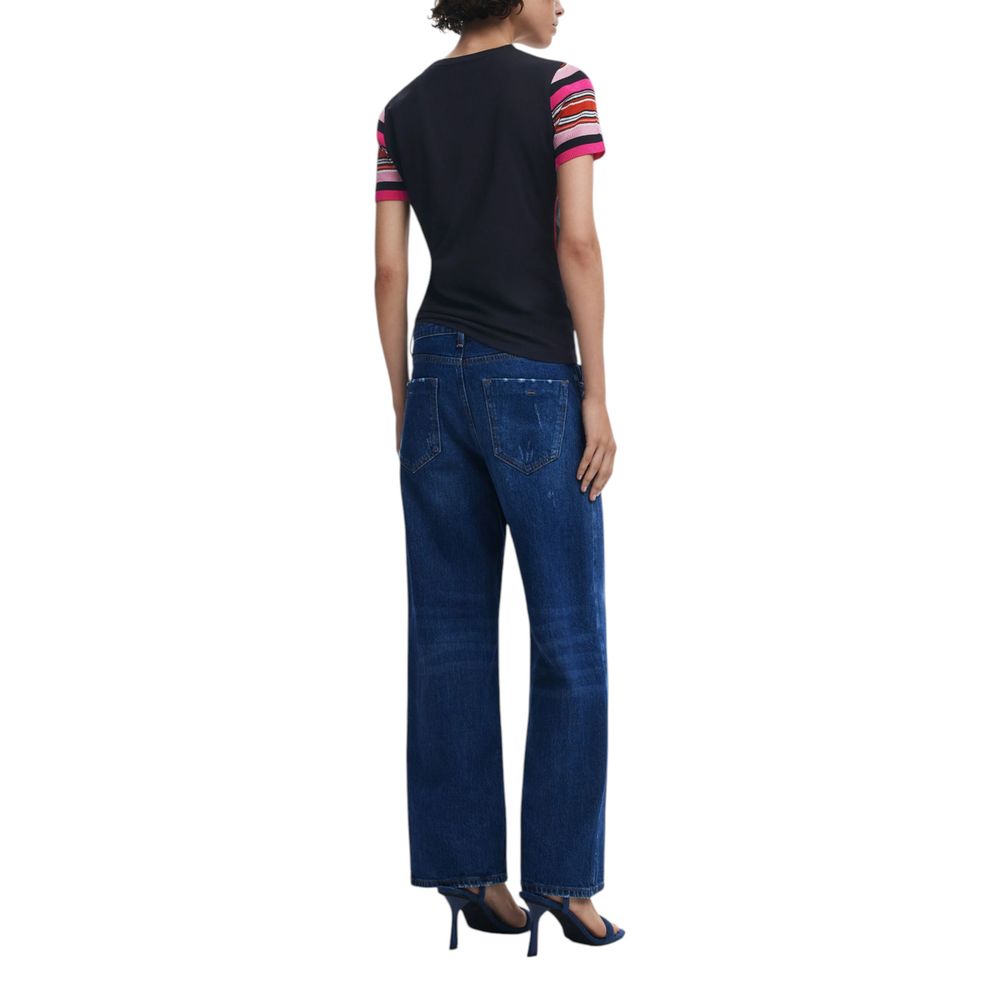 T-shirt en coton noir Desigual