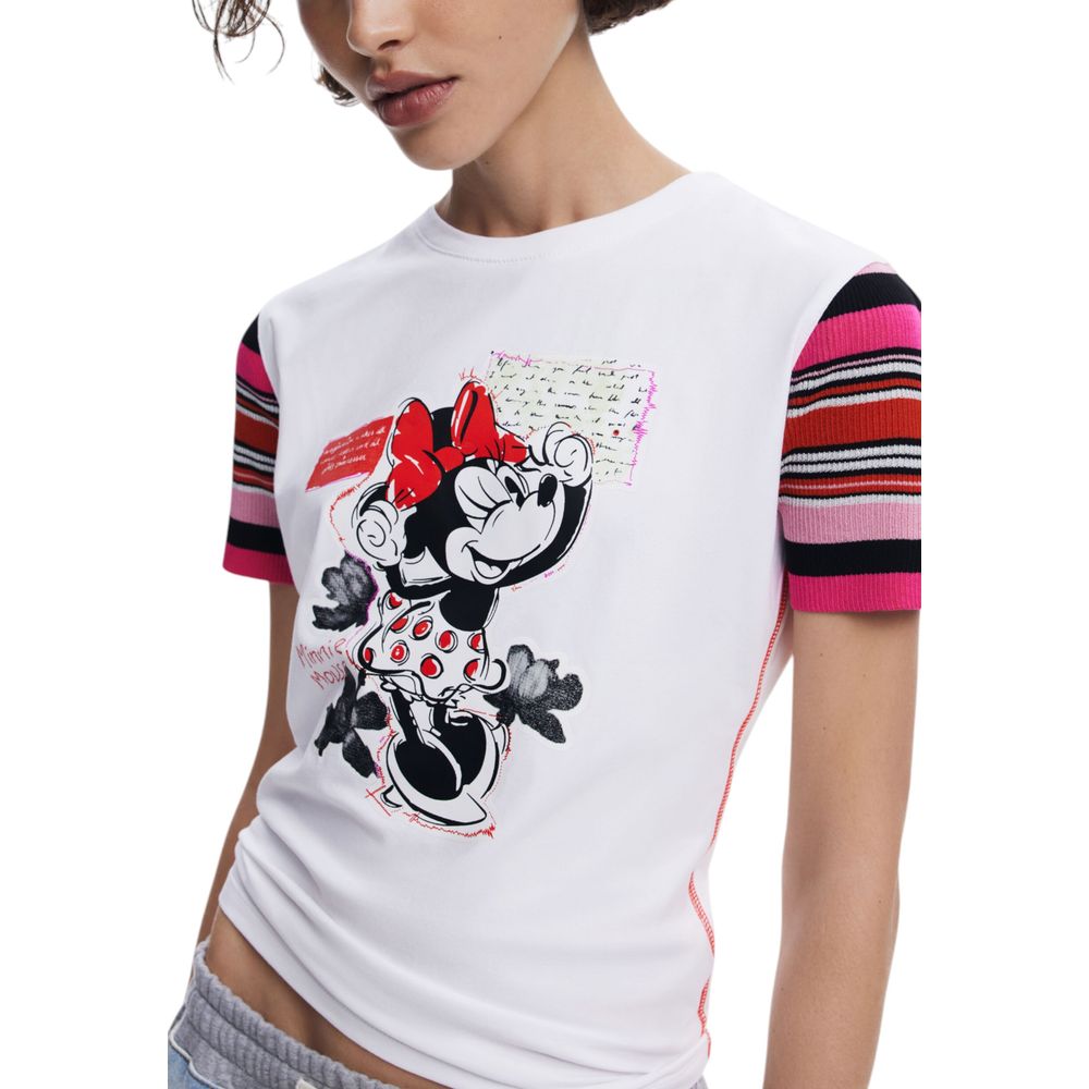 T-shirt blanc en coton Desigual