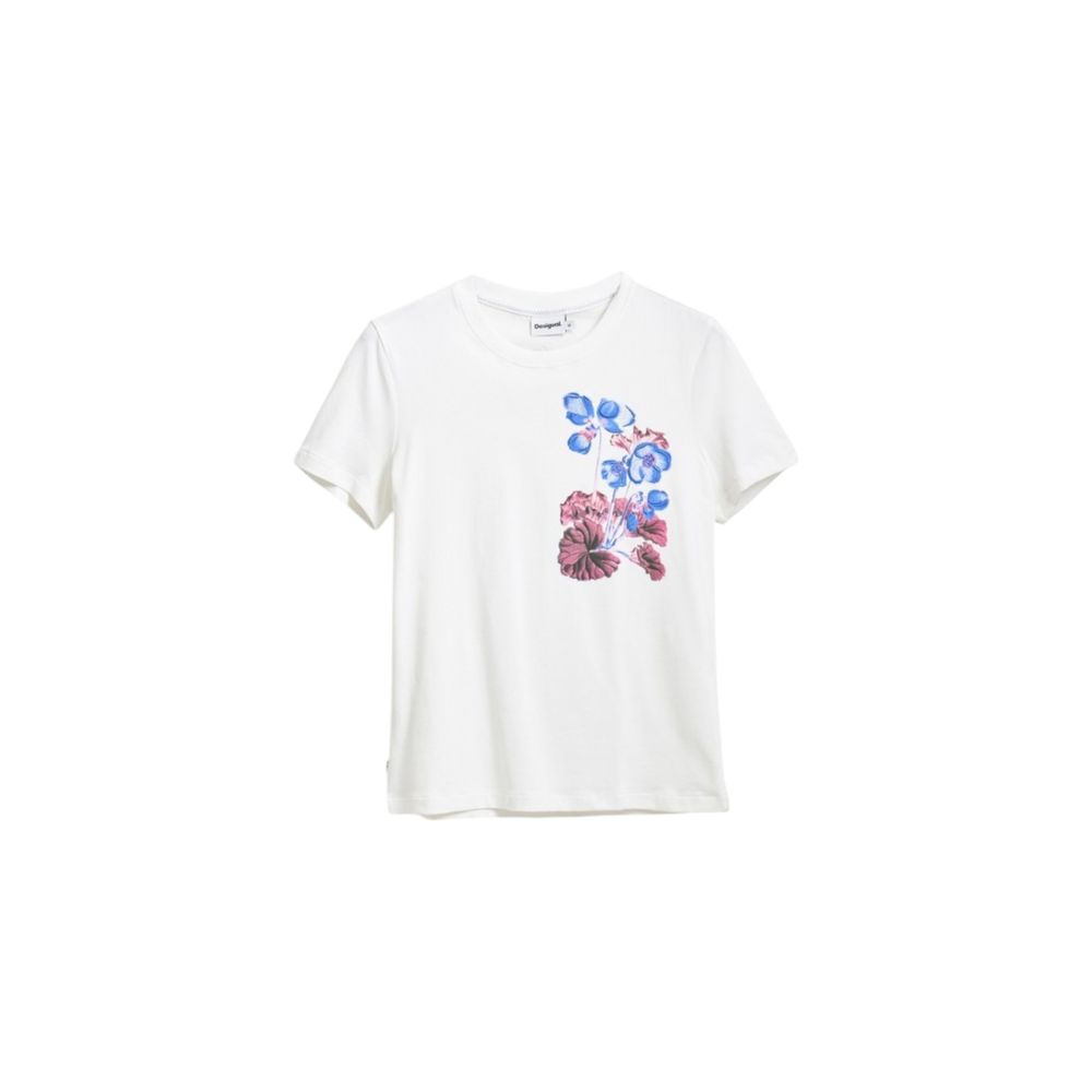 T-shirt blanc en coton Desigual