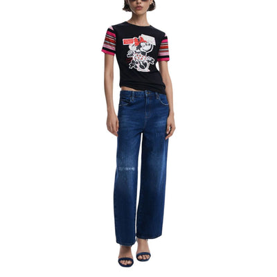 T-shirt en coton noir Desigual