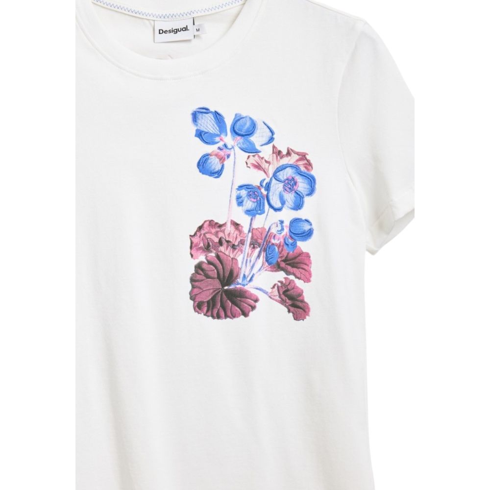 T-shirt blanc en coton Desigual