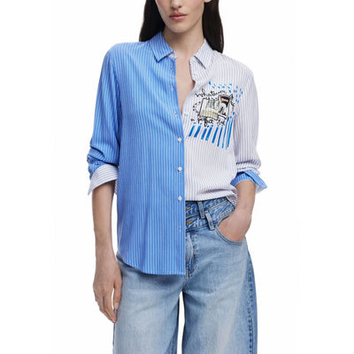 Chemise en viscose bleu clair Desigual