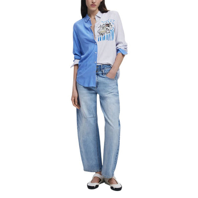Chemise en viscose bleu clair Desigual