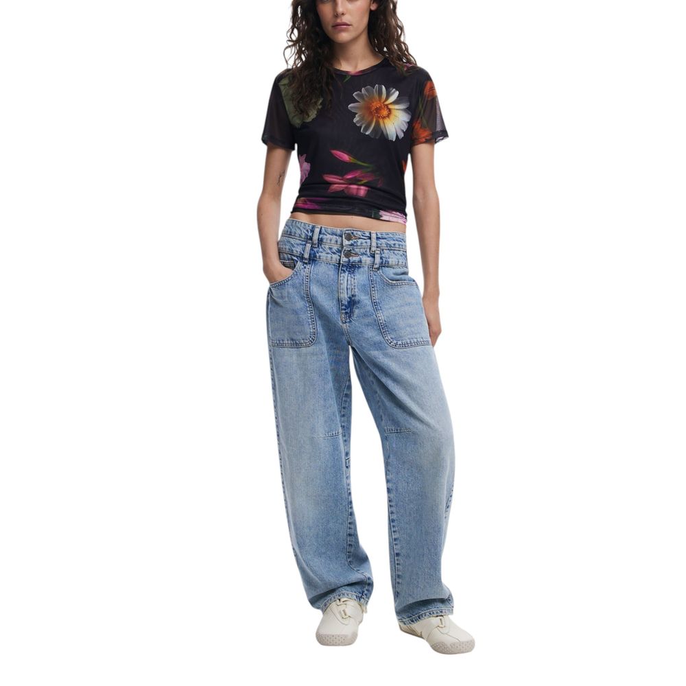 T-shirt en polyester noir Desigual