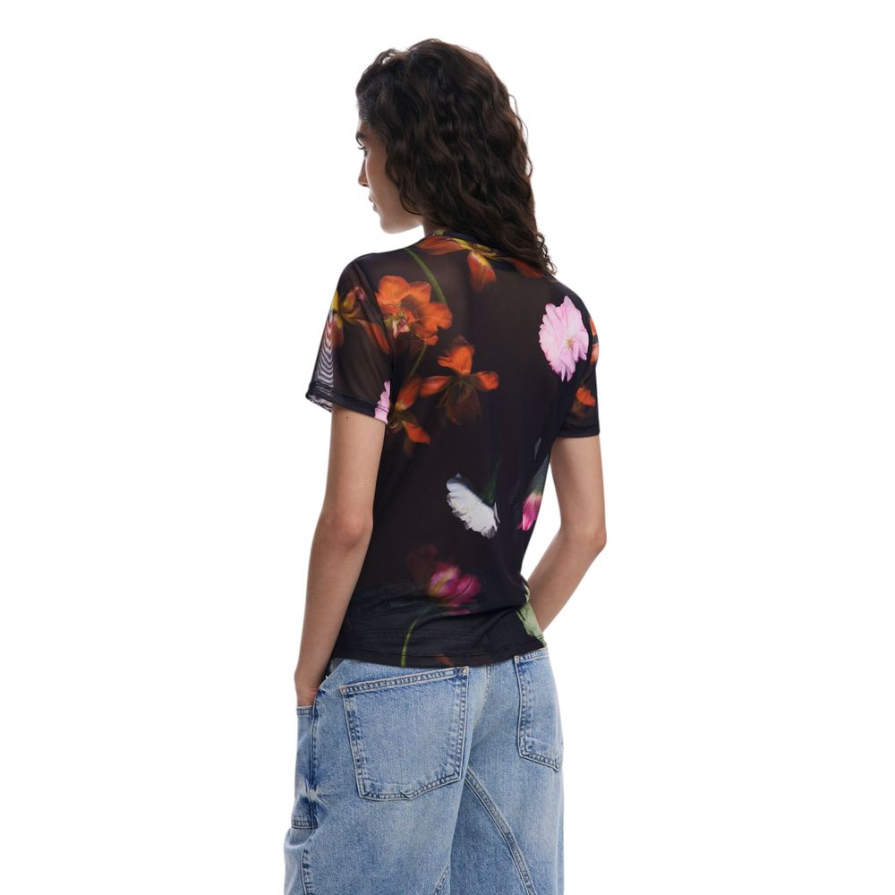 T-shirt en polyester noir Desigual