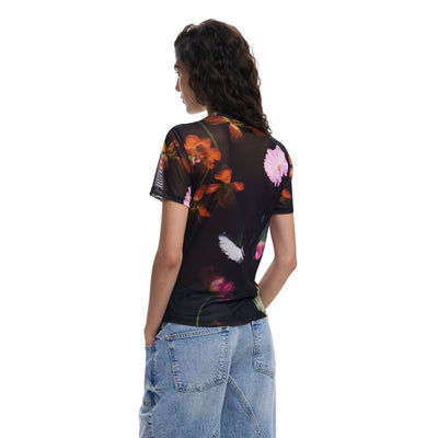 T-shirt en polyester noir Desigual