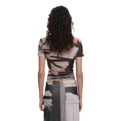 T-shirt en polyester noir Desigual