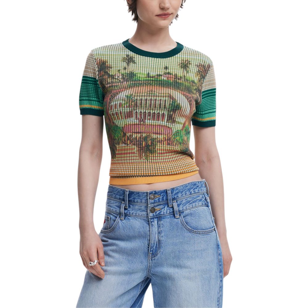 T-shirt en viscose verte Desigual