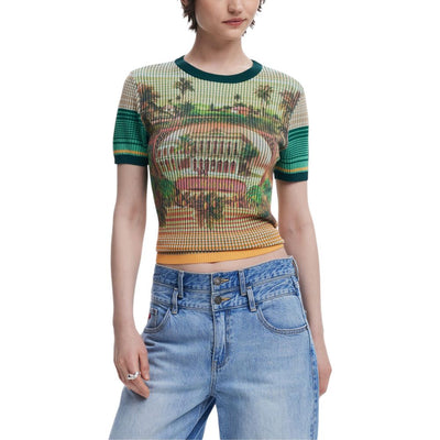 T-shirt en viscose verte Desigual