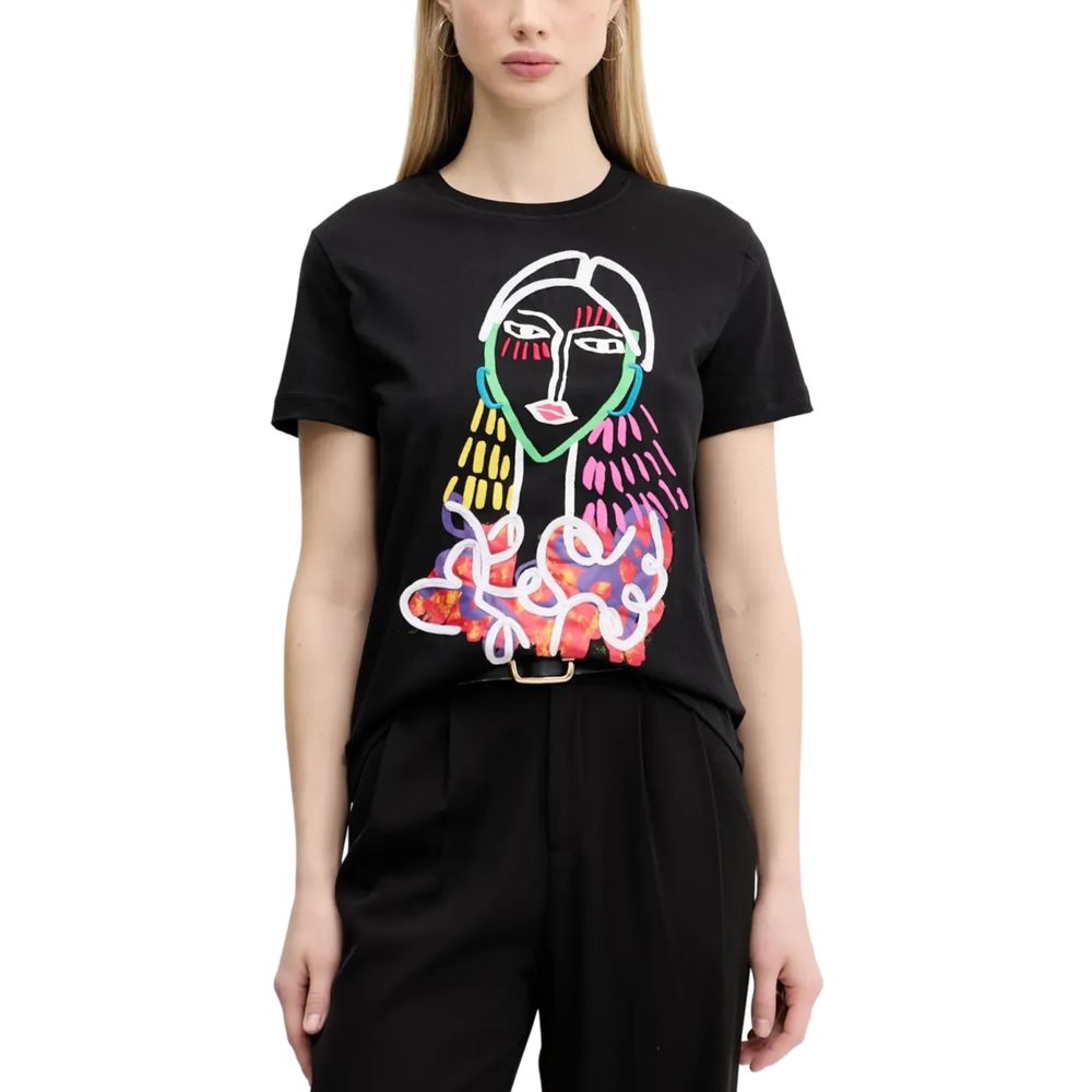 T-shirt en coton noir Desigual