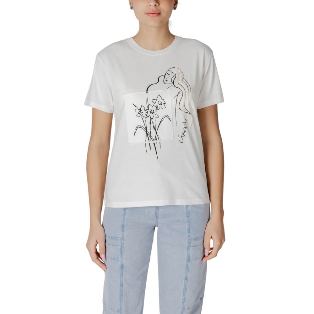 T-shirt blanc en coton Desigual