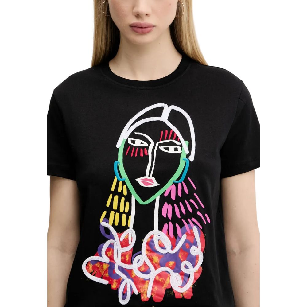 T-shirt en coton noir Desigual