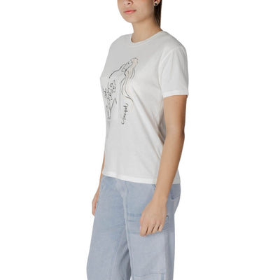 T-shirt blanc en coton Desigual