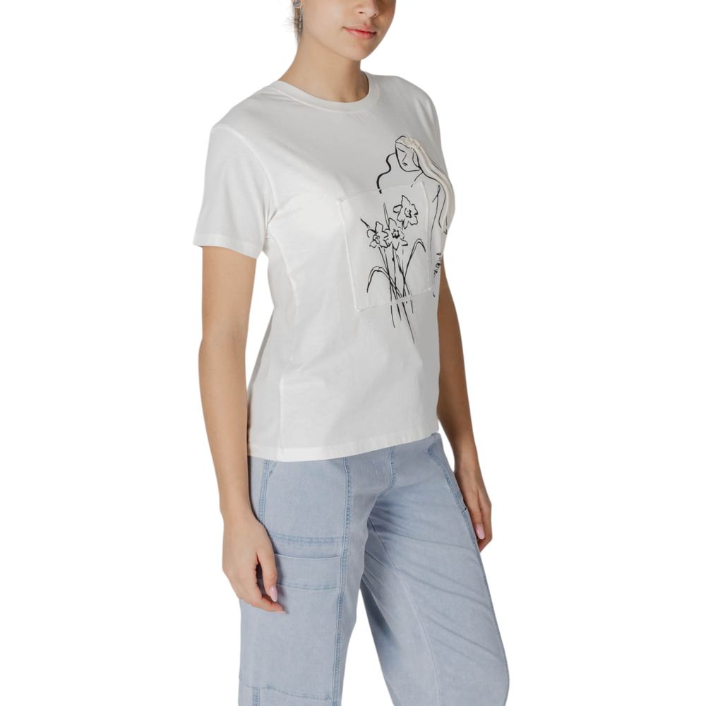 T-shirt blanc en coton Desigual