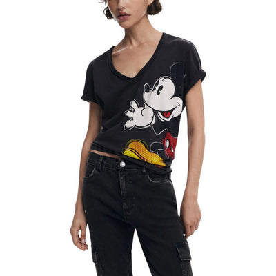 T-shirt en coton noir Desigual