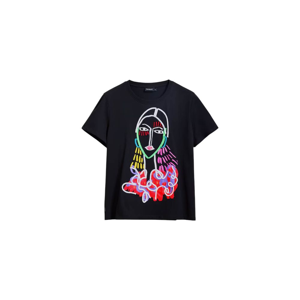 T-shirt en coton noir Desigual