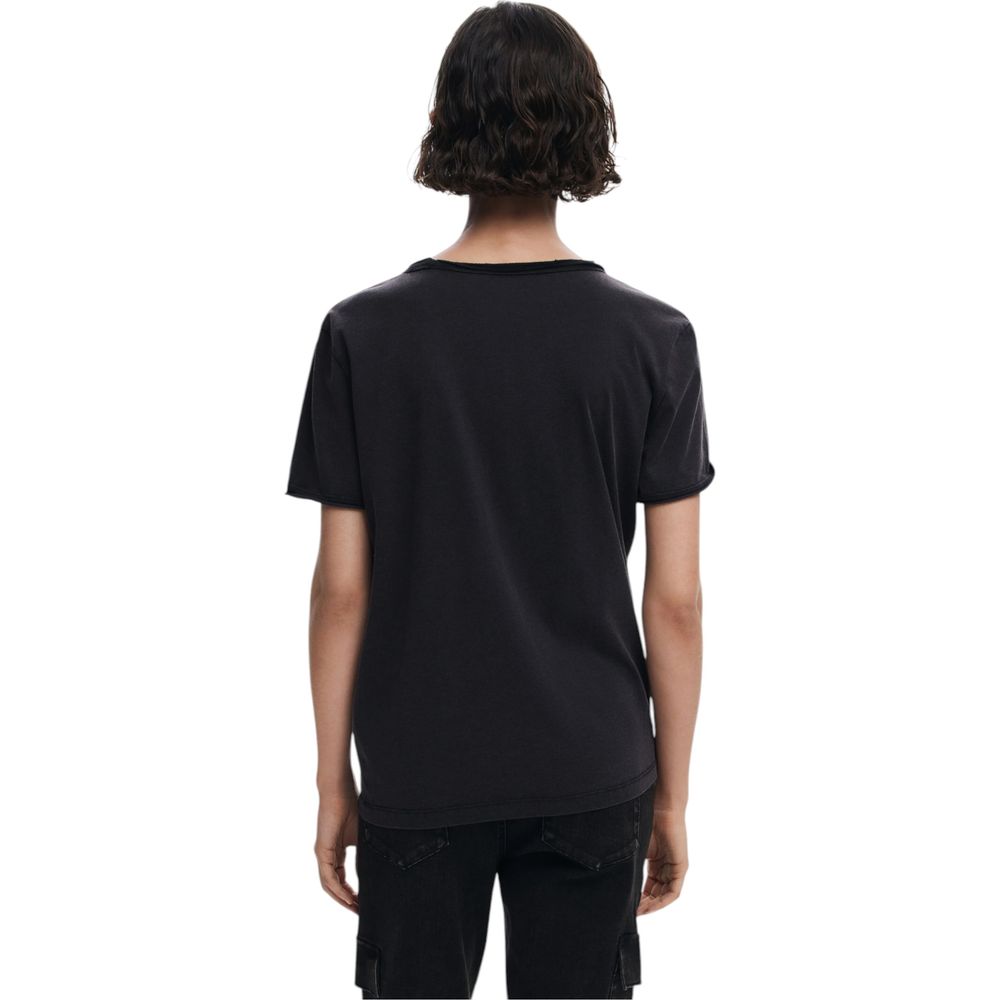 T-shirt en coton noir Desigual