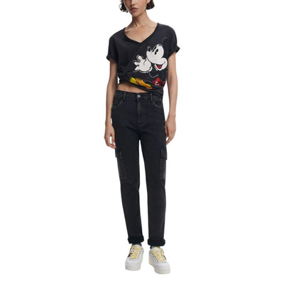 T-shirt en coton noir Desigual