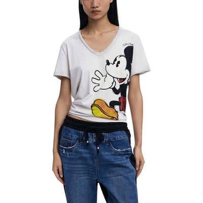 T-shirt en coton gris Desigual