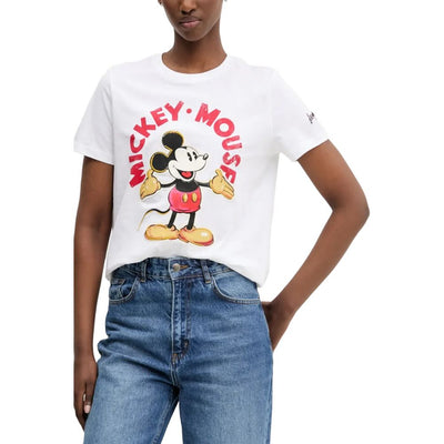 T-shirt blanc en coton Desigual