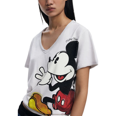 T-shirt en coton gris Desigual