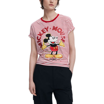 T-shirt en coton rouge Desigual