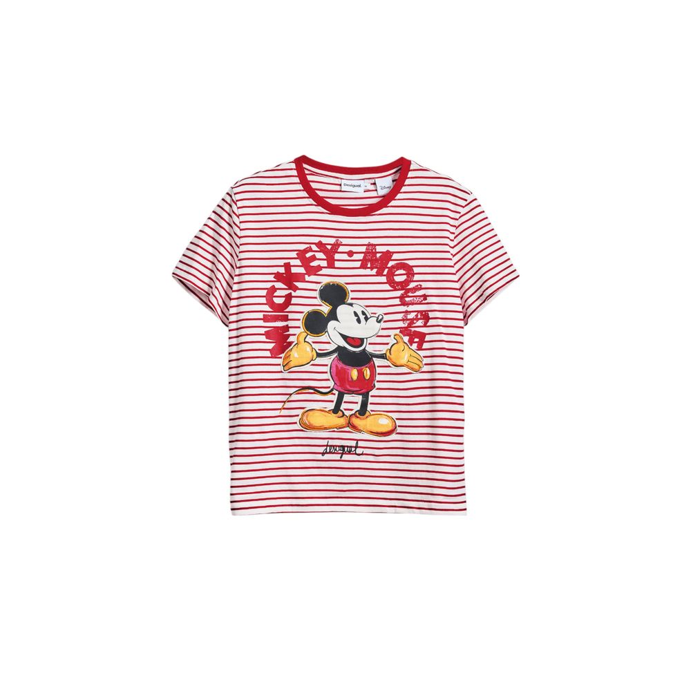 T-shirt en coton rouge Desigual